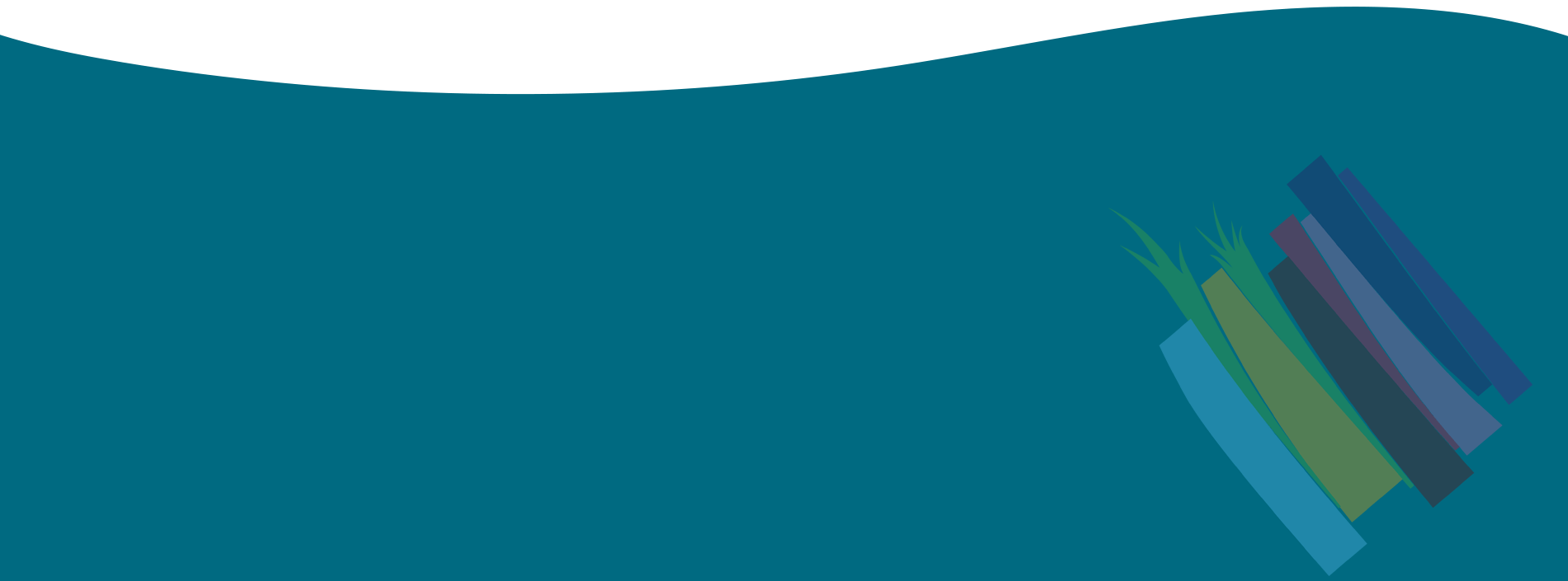 a teal blue curving background